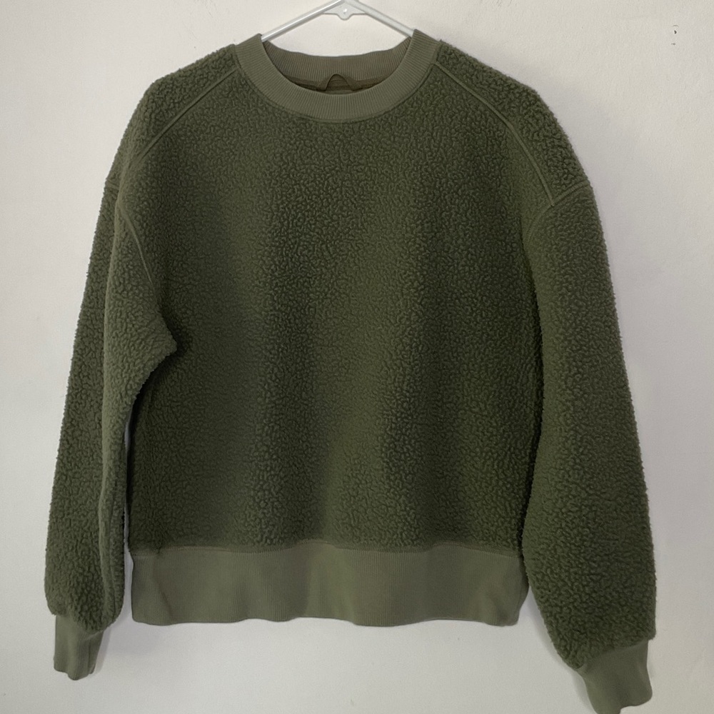 Everlane The ReNew Teddy Oversized Crew Neck Sweater Kalamata Size Small - Picture 3 of 13